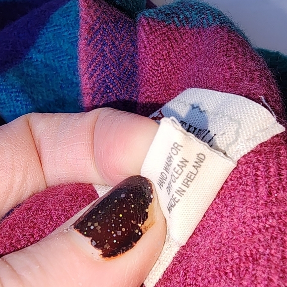 AVOCA The Mill Colorful Plaid Irish Wool Scarf - Picture 6 of 6